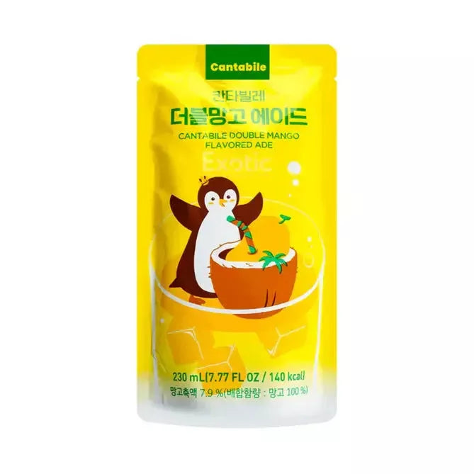 Double mango ade ice cup drink