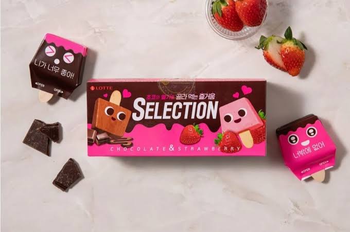 Lotte selection Chocolate and strawberry icecream - multipack 10pcs