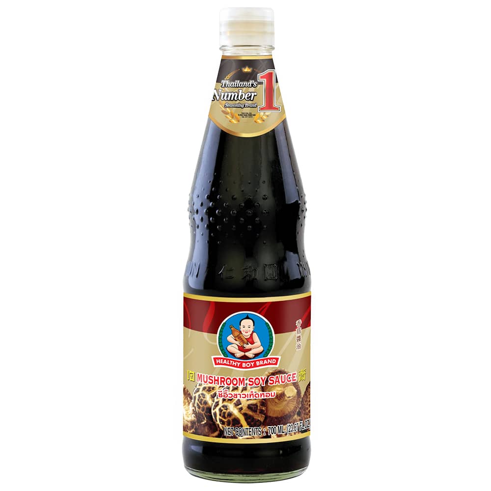 Healthy boy mushroom soy sauce