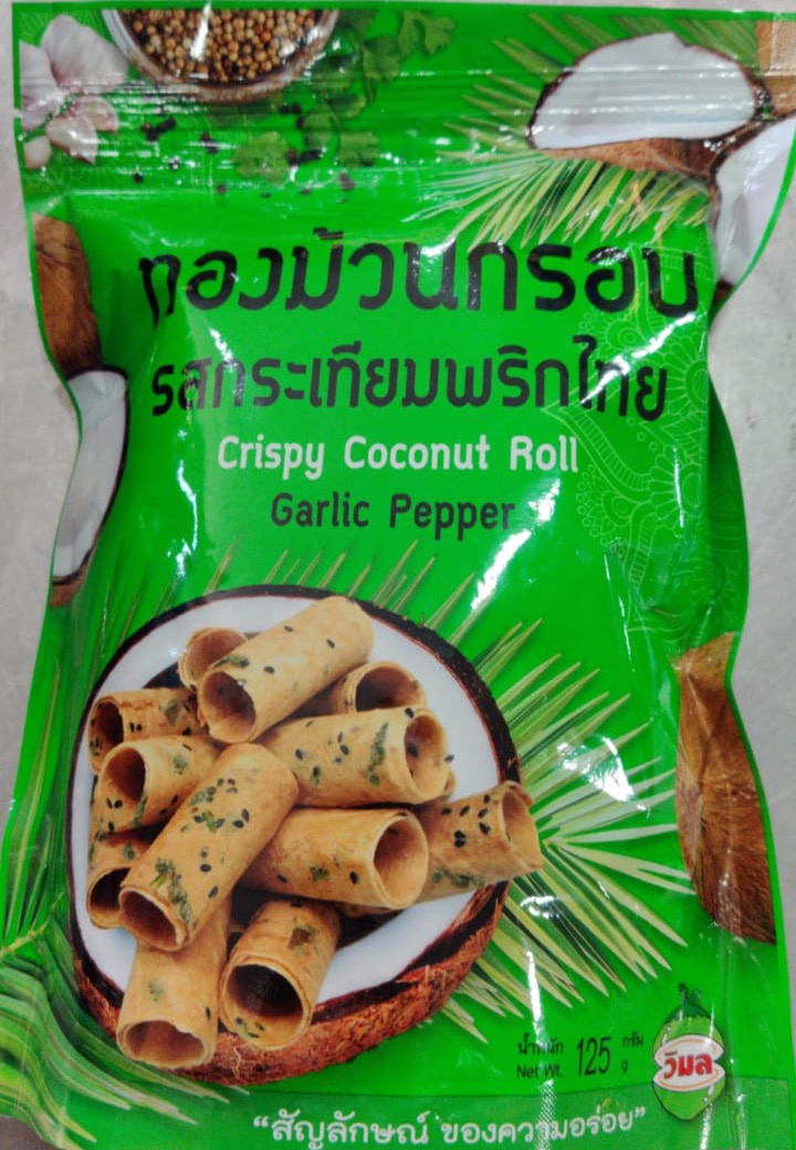 Crispy coconut rolls - garlic pepper
