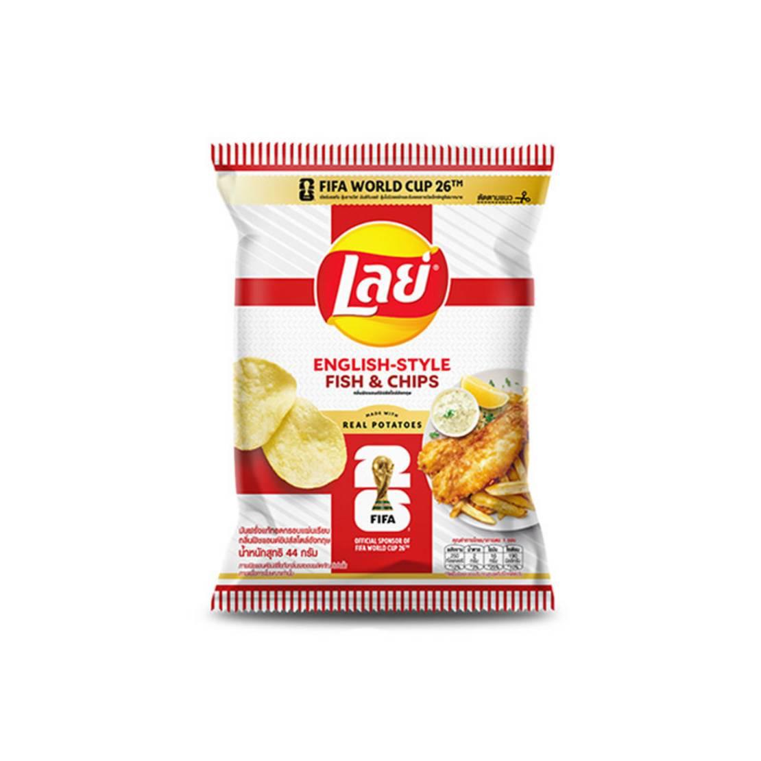 Lay's Flat Potato Chips English Style Fish & Chips Flavour
