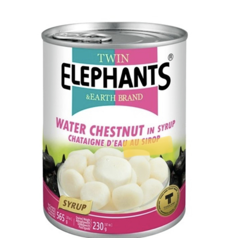 Twin elephants water chestnut in syrup - 565g